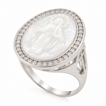Ane oval madre perola oval Nossa Sra das Gracas, Prata. 341147