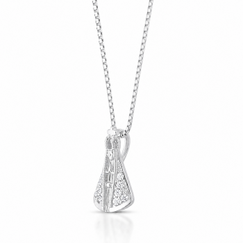 Colar Nossa Senhora Aparecida 12mm, manto cristal, corrente 45cm. 3620840
