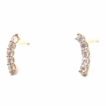 Brinco fio pequeno zirconia cristal. 9.5mm, prata. 351418