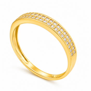 Anel meia alianca reta zirconia cristal. 140405