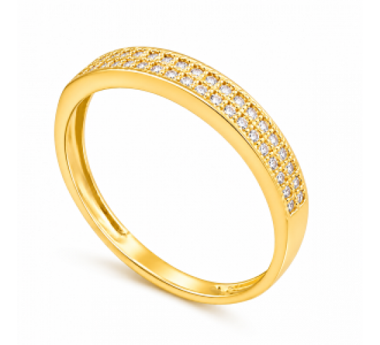 Anel meia alianca reta zirconia cristal. 140405