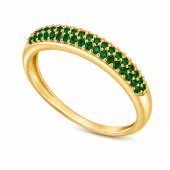 Anel meia alianca zirconia verde. 140575