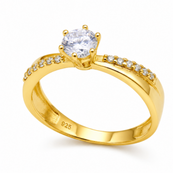 Anel solitario zirconia cristal 5mm aro liso e zirconia cristal.141219