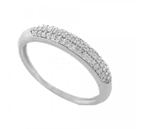 Anel pave fino zirconia cristal, prata. 340396