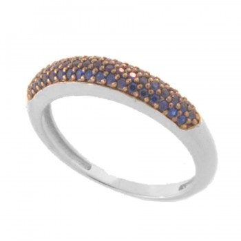 Anel pave fino zirconia azul, prata. 340398 Anel pave fino zirconia azul, prata. 340398