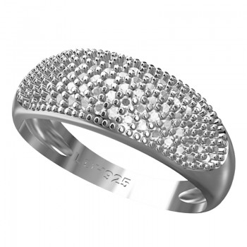 Anel alianca pave grossa zirconia cristal, prata. 340696 Anel alianca pave grossa zirconia cristal, prata. 340696