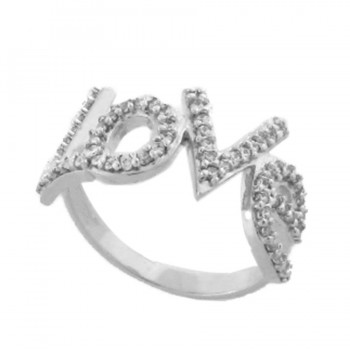 Anel love zirconia cristal, prata. 340721 Anel love zirconia cristal, prata. 340721