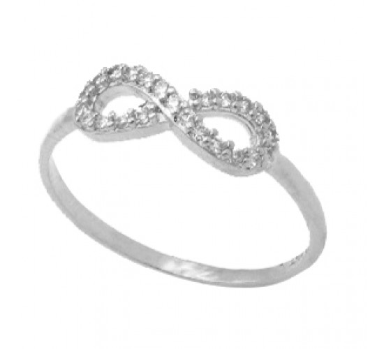 Anel infinito zirconia cristal, prata. 340843
