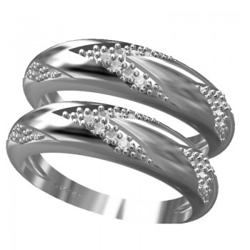 Anel aparador zirconia cristal em v, prata. 340858