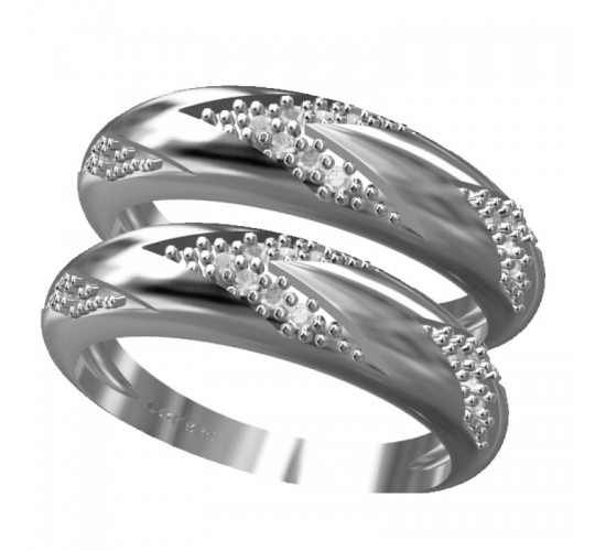 Anel aparador zirconia cristal em v, prata. 340858