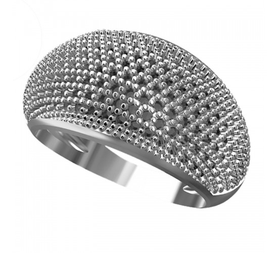 Anel pave grande zirconia cristal, prata. 340870