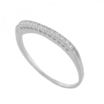 Anel alianca fina zirconia cristal, prata. 340979