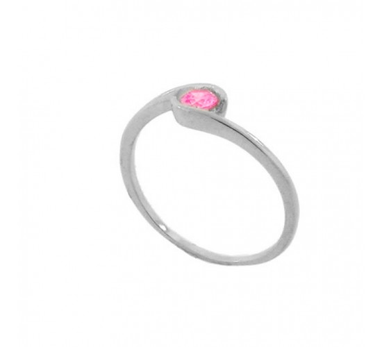 Anel solitario movimento zirconia 3,5mm rosa claro, prata. 341081