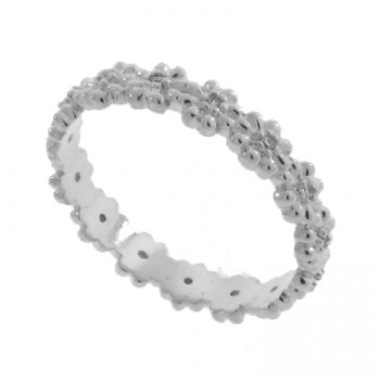 Anel com florzinhas zirconia cristal, prata. 341132