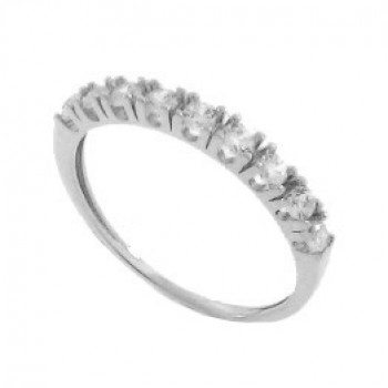 Anel meia alianca zirconia cristal, prata. 341138