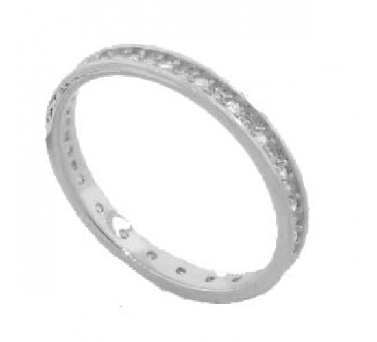 Anel alianca microgrifas zirconia cristal, prata. 341176