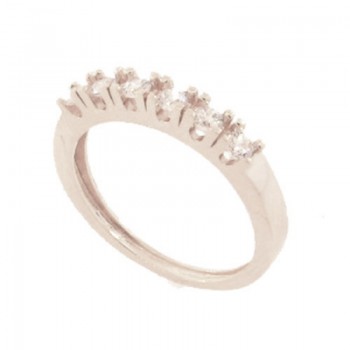 Anel meia alianca zirconia cristal 2.5mm, prata. 341367