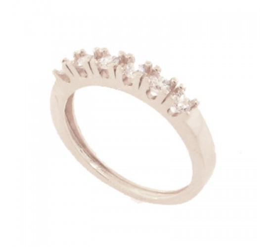 Anel meia alianca zirconia cristal 2.5mm, prata. 341367