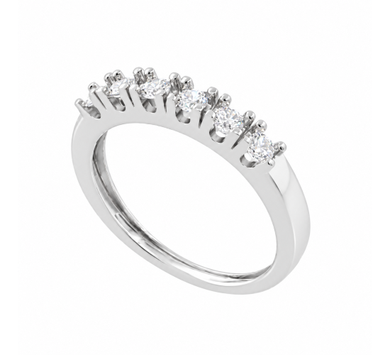 Anel meia alianca zirconia cristal 2.5mm, prata. 341367