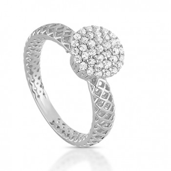 Anel chuveiro redondo 10mm com zirconia cristal e vazado na lateral. 3415530 Anel chuveiro redondo 10mm com zirconia cristal e vazado na lateral. 3415530