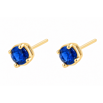Brinco segundo furo 5mm zirconia azul safira. 150063
