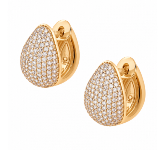 Brinco argola media concha zirconia cristal. 10x5mm. 150664
