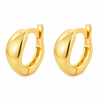 Brinco argola em losango pequena lisa. 10.5mm. 151733