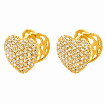 Brinco argola maior de coração zirconia cristal, vazado atras. 12x12mm. 1519770