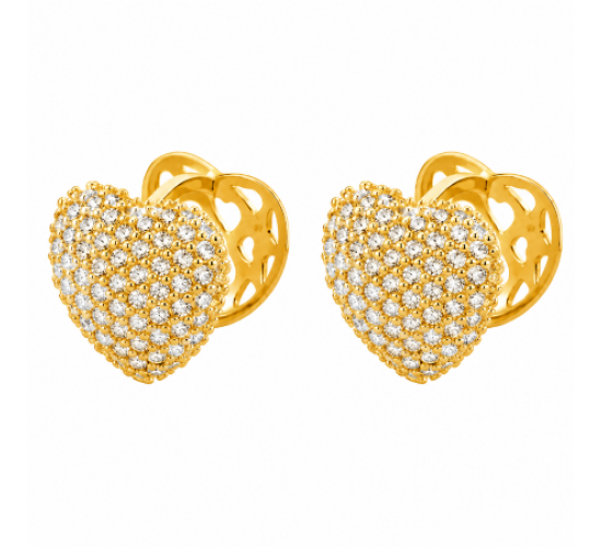 Brinco argola maior de coração zirconia cristal, vazado atras. 12x12mm. 1519770