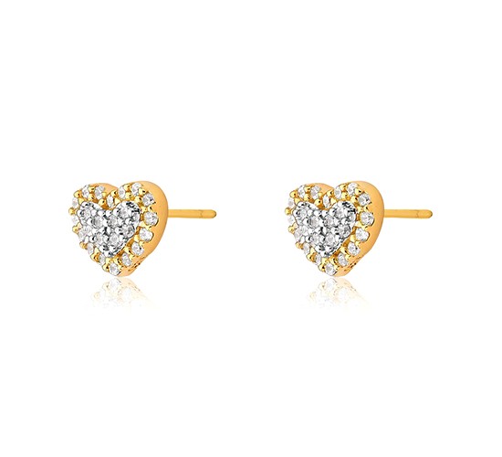 Brinco chuveiro coracao cristal. 1519820 