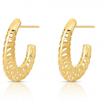 Brinco argola oval aberta toda vazada 28mm. 152071 Brinco argola oval aberta toda vazada 28mm. 152071