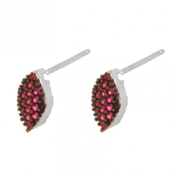 Brinco chuveiro oval zirconia vermelha. 4x1mm, prata. 350070
