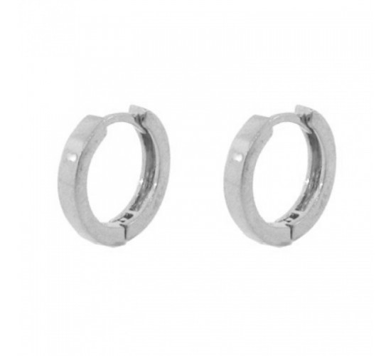 Brinco argola lisa media. 9.5mm, prata. 350169