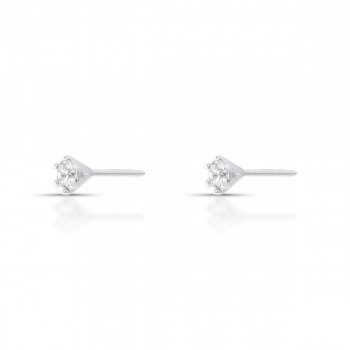 Brinco segundo furo zirconia cristal, prata. 350666