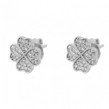 Brinco trevo zirconia cristal, 5x5mm, Prata. 350782 Brinco trevo zirconia cristal, 5x5mm, Prata. 350782