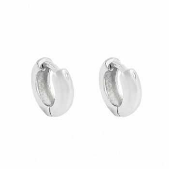 Brinco argola pequena lisa. 4mm, prata. 350925