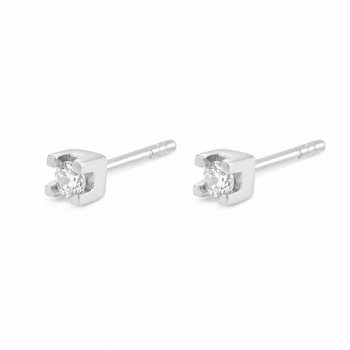 Brinco segundo furo zirconia 2,5mm, prata. 351548