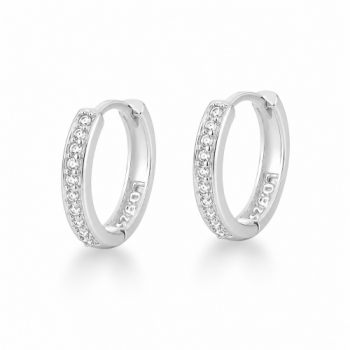 Argola pequena maior zirconia cristal na frente, prata. 3520410G