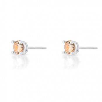 Brinco segundo furo redondo zirconia champagne 5mm. 352067