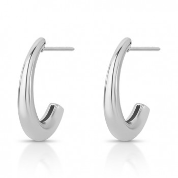 Brinco meia argola lisa oval 24mm. 352069 Brinco meia argola lisa oval 24mm. 352069