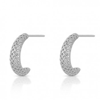 Brinco meia argola vazada 20mm. 352072G