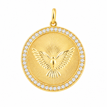 Medalha divino com zirconia cristal em volta. 160993
