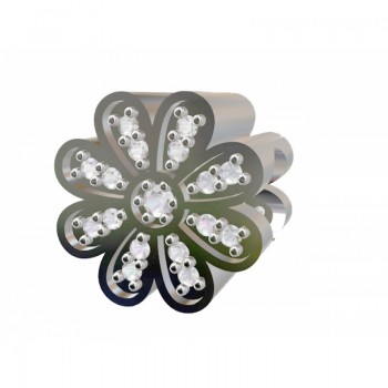 Berloque flor 8 petalas em prata com zirconia cristal. 361263