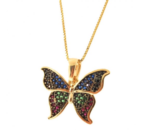 Colar borboleta colorida. 161647