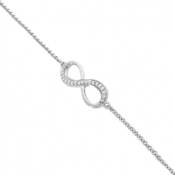 Pulseira infinito zirconia cristal, Prata. 360690