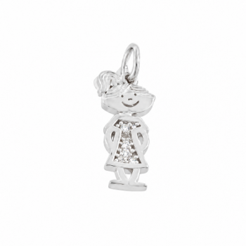 Pingente menina pequena, prata. 360916