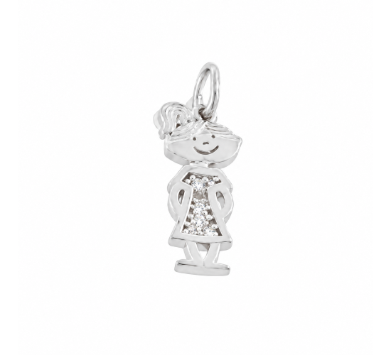 Pingente menina pequena, prata. 360916