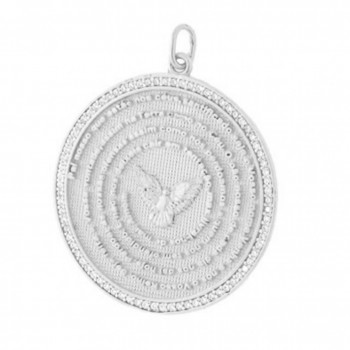 Medalha pai nosso com zirconia cristal em volta, Prata. 361025