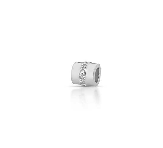 Separador liso com fileira zirconia cristal, prata. 361101
