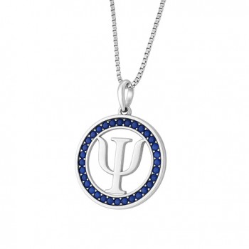 Colar profissao psicologia zirconia azul marinho, prata. 361480